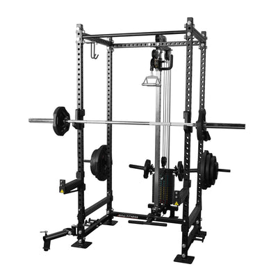 GYM BOX WITH HIGH LOW PULLEY - SELECTORIZED & PLATE LOADED COMBO