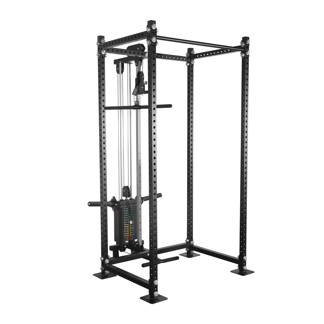 GYM BOX WITH HIGH LOW PULLEY - SELECTORIZED & PLATE LOADED COMBO