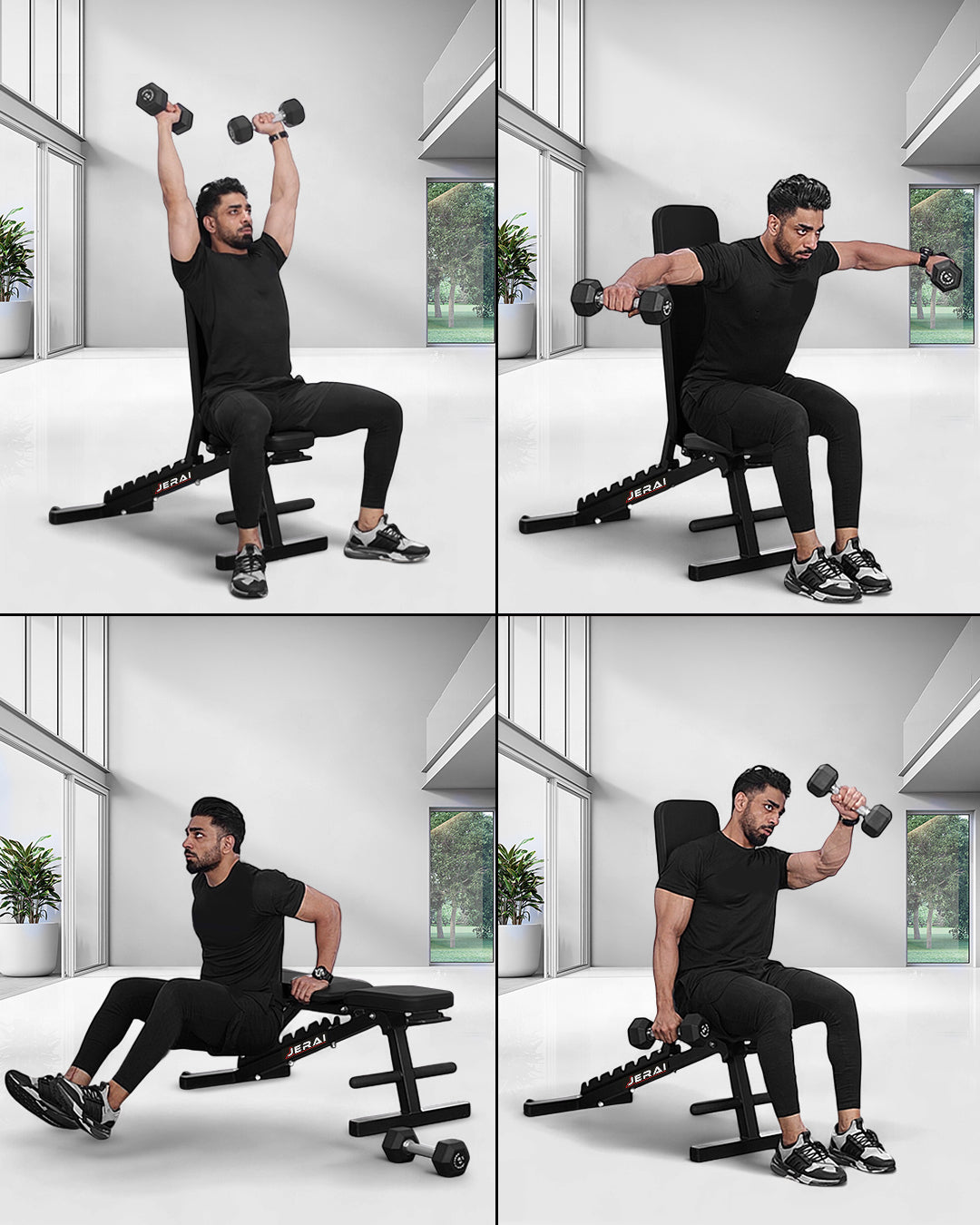 Jerai MULTI PURPOSE FOLDABLE SUPER BENCH – dimensions and specifications infographic