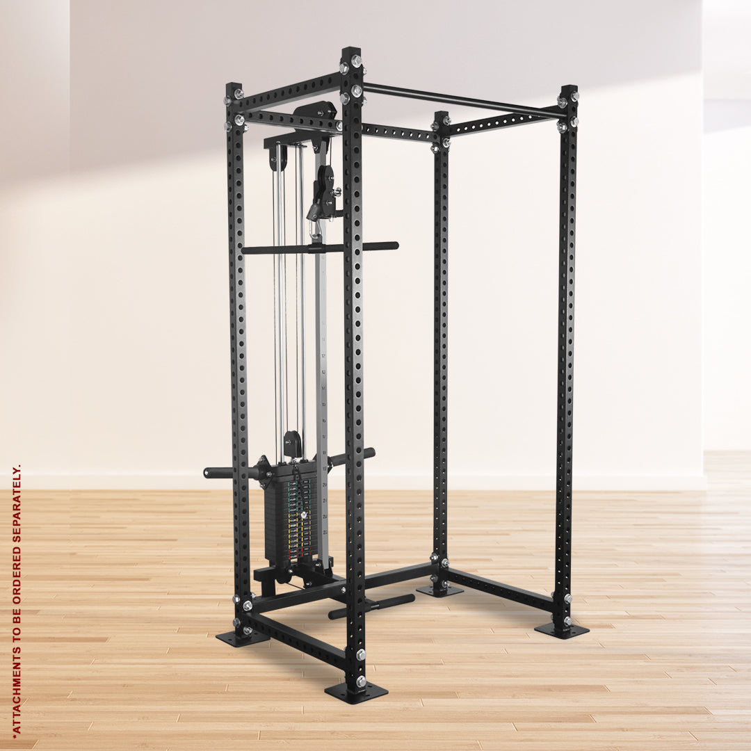 GYM BOX WITH HIGH LOW PULLEY - SELECTORIZED & PLATE LOADED COMBO