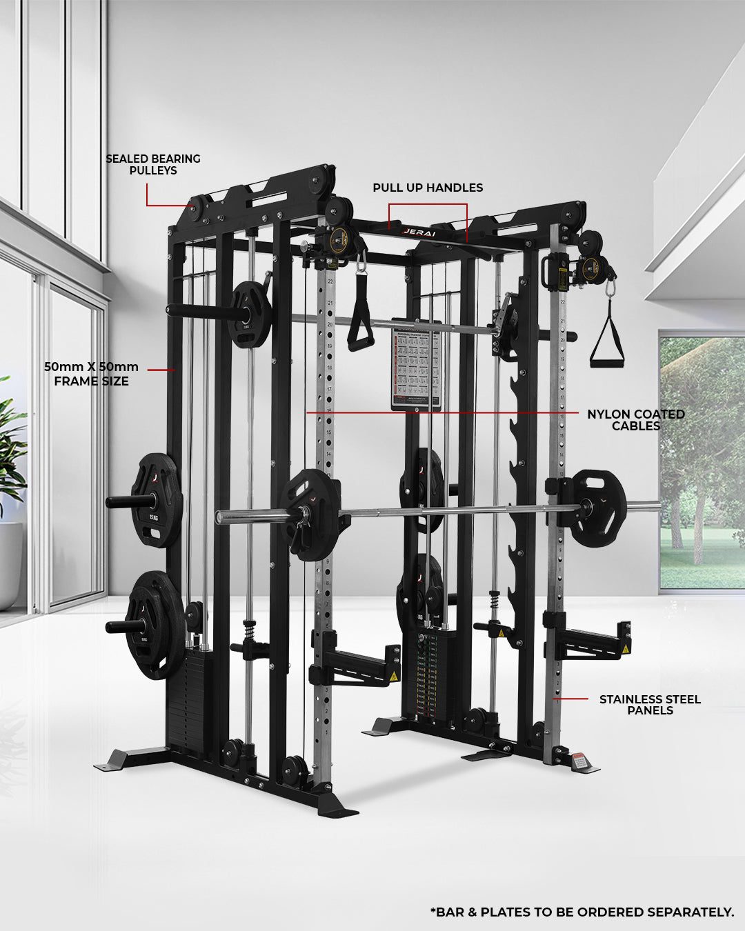 Jerai PERSONAL TRAINING STATION 50 – dimensions and specifications infographic